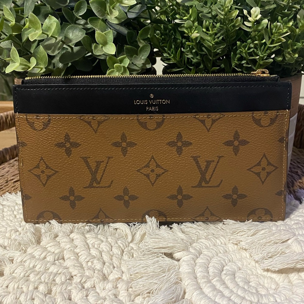 Louis Vuitton Slim Purse Wallet in Reverse Monogram